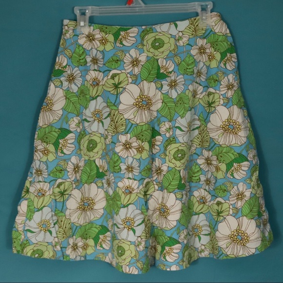 Gap Green & Blue Floral Skirt, size 1 - Picture 2 of 5